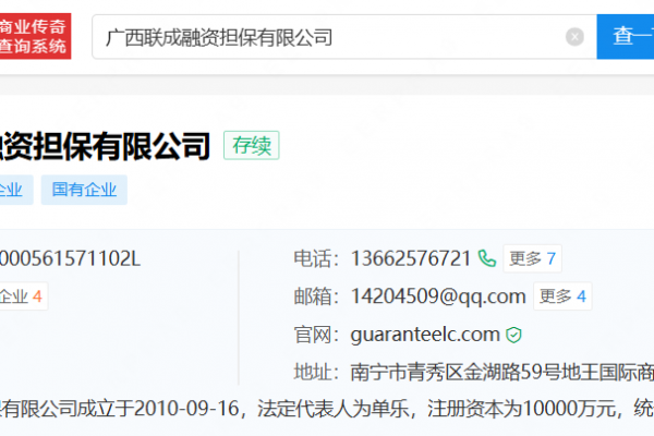 广西联成融资担保有限公司是国有担保公司吗？
