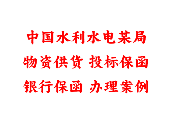 办理中国水利水电某局物资供货银行投标保函10万